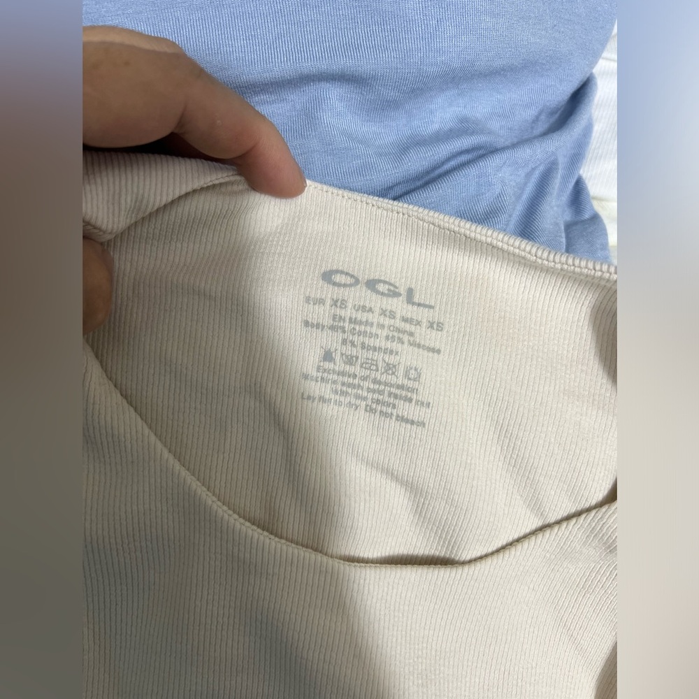 OGL Cream Long Sleeve Cutout Shoulder Top - Picture 5 of 8